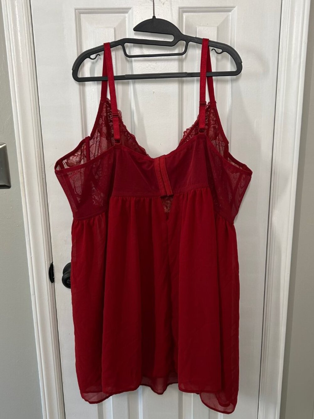 NWT Torrid Curve Plus Size 5X Red/Gold Lace Sheer Lingerie - Picture 3 of 5